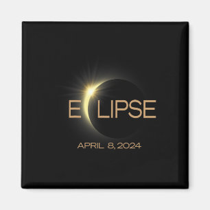 Gesamt Solar Eclipse 2024 Amerika Magnet