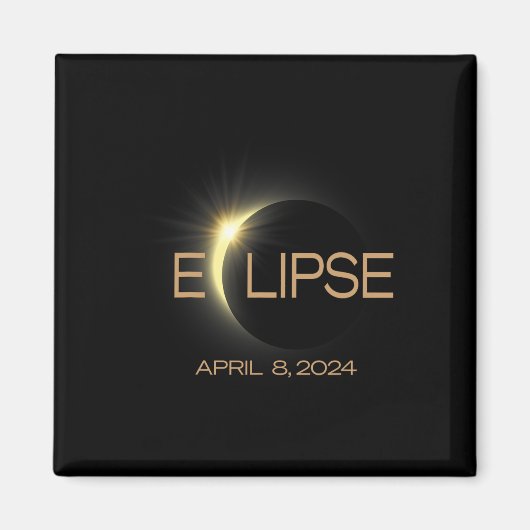 Gesamt Solar Eclipse 2024 Amerika Magnet (Vorne)