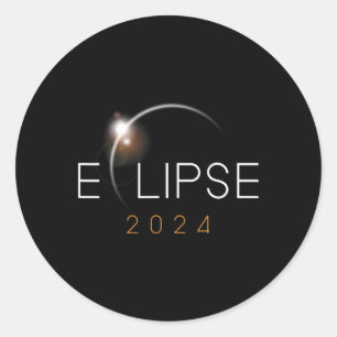 Gesamt Solar Eclipse 2024 Amerika Totalität 8. Apr Runder Aufkleber