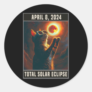 Gesamt Solar Eclipse 2024 April 8 Gles Men Women Runder Aufkleber