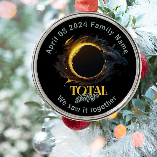 Gesamt Solar Eclipse 2024 April 8 Keepake Geschenk Ornament Aus Metall