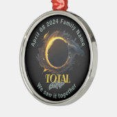 Gesamt Solar Eclipse 2024 April 8 Keepake Geschenk Ornament Aus Metall (Links)