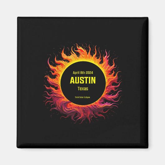 Gesamt Solar Eclipse 2024 Austin Texas Magnet (Vorne)