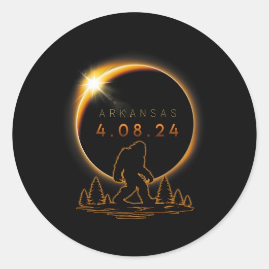 Gesamt Solar Eclipse 2024 Bigfoot Solar Eclipse Runder Aufkleber (Vorderseite)