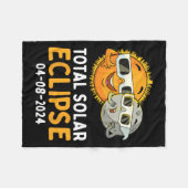 Gesamt Solar Eclipse 2024 Brillen Spaß Sonnenmond Fleecedecke (Vorderseite (Horizontal))