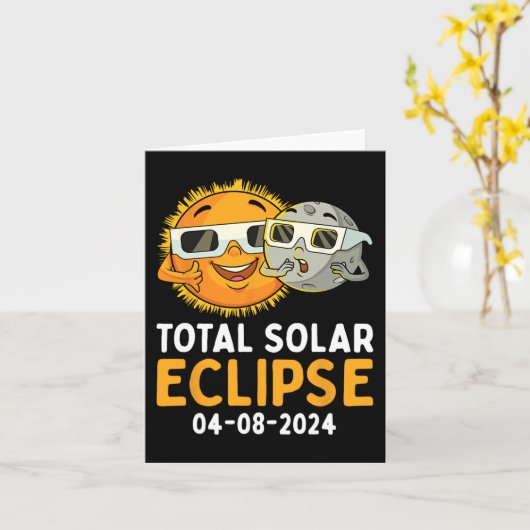 Gesamt Solar Eclipse 2024 Brillen Spaß Sonnenmond  Karte (Gelbe Blume)