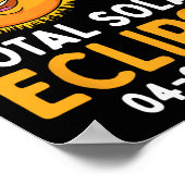 Gesamt Solar Eclipse 2024 Brillen Spaß Sonnenmond Poster (Ecke)