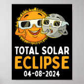 Gesamt Solar Eclipse 2024 Brillen Spaß Sonnenmond Poster (Vorne)