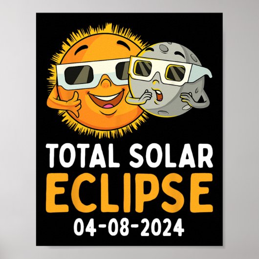 Gesamt Solar Eclipse 2024 Brillen Spaß Sonnenmond Poster (Vorne)