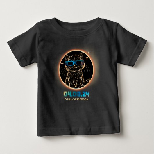 Gesamt Solar-Eclipse 2024 Cat Solar Eclipse Brille Baby T-shirt (Vorderseite)