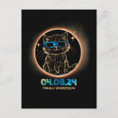 Gesamt Solar-Eclipse 2024 Cat Solar Eclipse Brille Postkarte (Vorderseite)