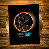 Gesamt Solar-Eclipse 2024 Cat Solar Eclipse Brille Postkarte