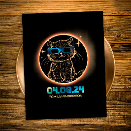Gesamt Solar-Eclipse 2024 Cat Solar Eclipse Brille Postkarte