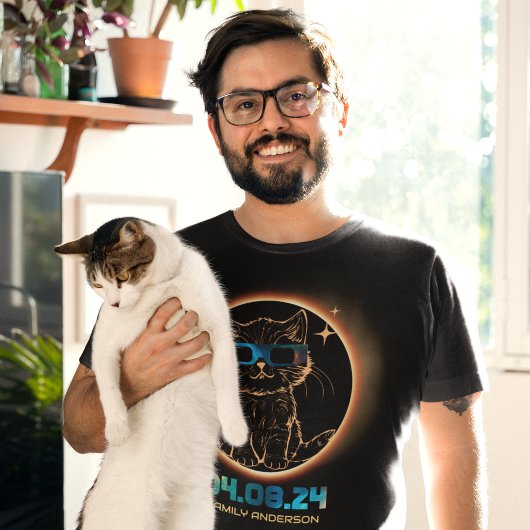 Gesamt Solar-Eclipse 2024 Cat Solar Eclipse Brille T-Shirt