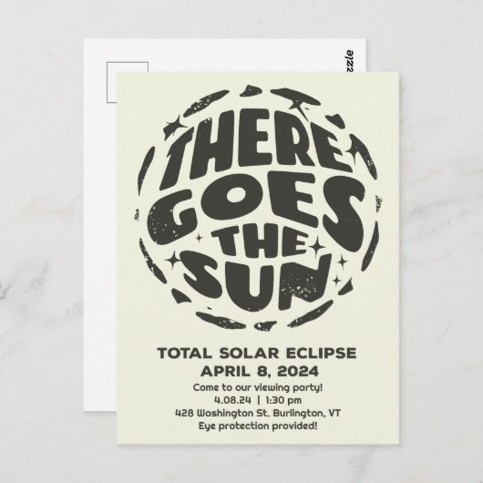 Gesamt Solar Eclipse 2024 Es geht um die Sonne Postkarte (Vorne/Hinten)