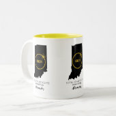 Gesamt Solar Eclipse 2024 Individuelle Name, Stadt Zweifarbige Tasse (Vorderseite Links)