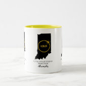 Gesamt Solar Eclipse 2024 Individuelle Name, Stadt Zweifarbige Tasse (Mittel)