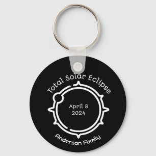 Gesamt Solar Eclipse 2024 Modernes Minimal Schwarz Schlüsselanhänger