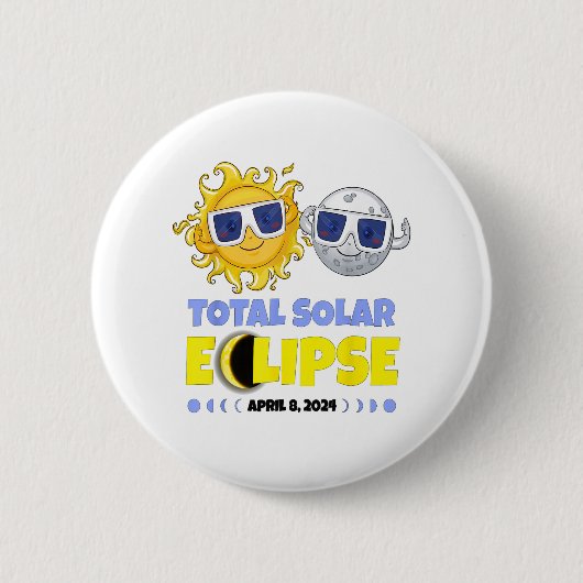 Gesamt Solar-Eclipse 2024 Niedliche Solar-Eclipse- Button (Vorderseite)
