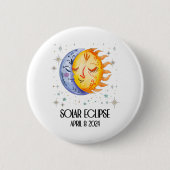 Gesamt Solar-Eclipse 2024 Niedliche Solar-Eclipse- Button (Vorderseite)