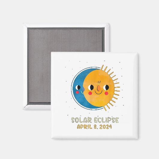 Gesamt Solar-Eclipse 2024 Niedliche Solar-Eclipse- Magnet (Vorderseite/Rückseite)