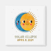 Gesamt Solar-Eclipse 2024 Niedliche Solar-Eclipse- Magnet (Vorne)