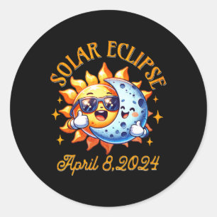 Gesamt Solar-Eclipse 2024 Niedliche Solar-Eclipse- Runder Aufkleber