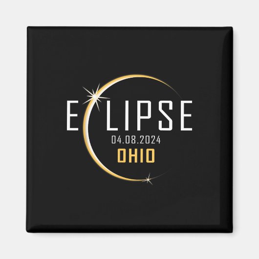 Gesamt Solar Eclipse 2024 Ohio America Spring Tota Magnet (Vorne)