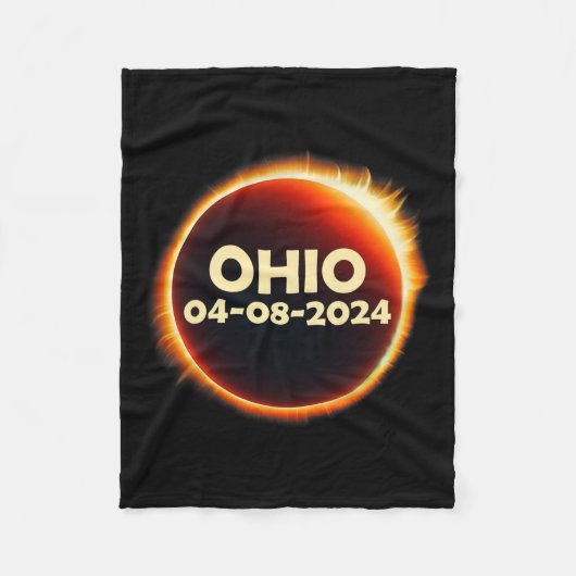Gesamt Solar Eclipse 2024 Ohio Fleecedecke (Vorderseite)