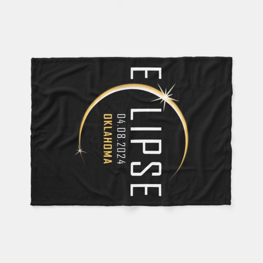 Gesamt Solar Eclipse 2024 Oklahoma America Totalit Fleecedecke (Vorderseite (Horizontal))