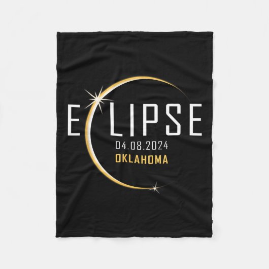 Gesamt Solar Eclipse 2024 Oklahoma America Totalit Fleecedecke (Vorderseite)