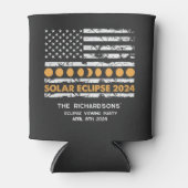 Gesamt Solar Eclipse 2024 Personalisiert Patriotic Dosenkühler (Vorderseite)