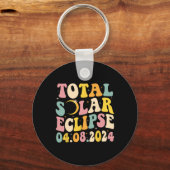 Gesamt Solar Eclipse 2024 Retro Solar Eclipse Men Schlüsselanhänger (Vorderseite)