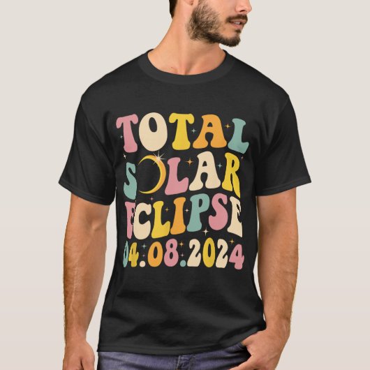 Gesamt Solar Eclipse 2024 Retro Solar Eclipse Men T-Shirt (Vorderseite)