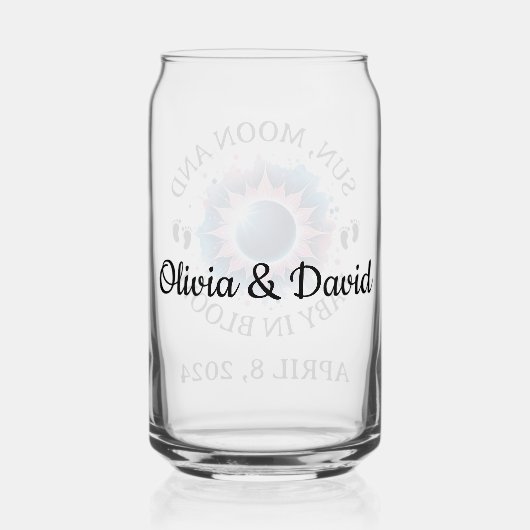 Gesamt Solar Eclipse 2024 Schwangerschaftsankündig Dosenglas (Rückseite)