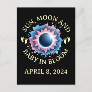Gesamt Solar Eclipse 2024 Schwangerschaftsankündig Postkarte
