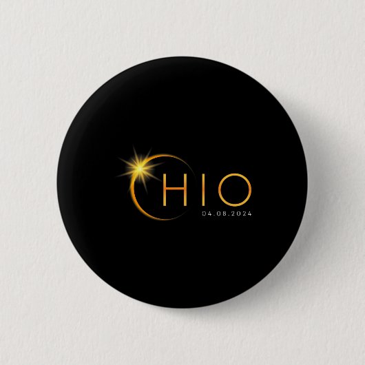 Gesamt Solar Eclipse 2024 Staat Ohio Totality Apri Button (Vorderseite)