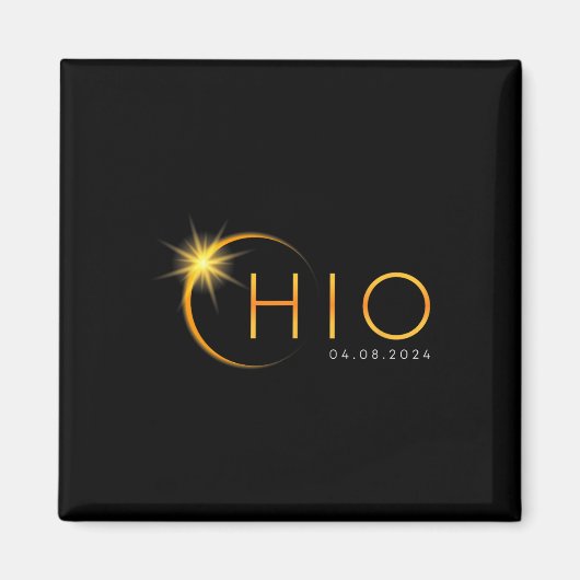 Gesamt Solar Eclipse 2024 Staat Ohio Totality Apri Magnet (Vorne)