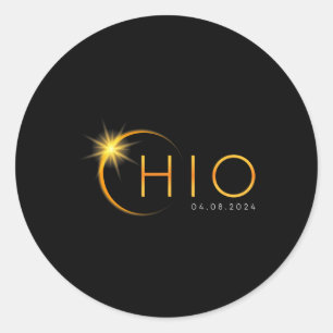 Gesamt Solar Eclipse 2024 Staat Ohio Totality Apri Runder Aufkleber