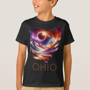 Gesamt Solar Eclipse 2024 Staat Ohio Totality Apri T-Shirt