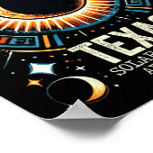 Gesamt Solar Eclipse 2024 Texas 8. April Abstrakte Poster (Ecke)