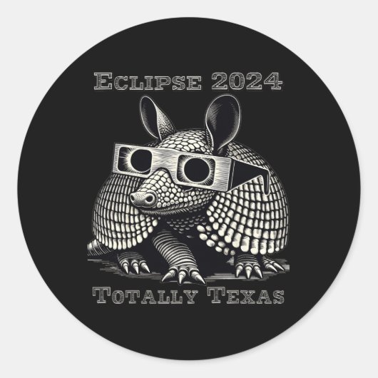 Gesamt Solar Eclipse 2024 Texas Runder Aufkleber (Vorderseite)