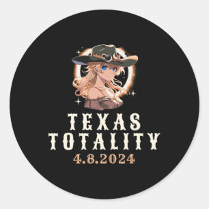 Gesamt Solar Eclipse 2024 Texas Totality Anime Cow Runder Aufkleber