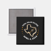 Gesamt Solar Eclipse 2024 Totality 8 April 2024 Am Magnet (Vorderseite/Rückseite)