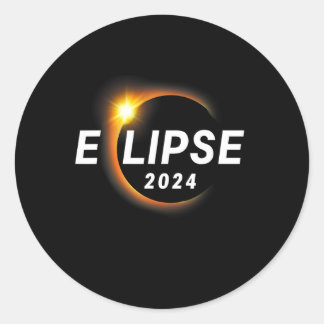 Gesamt Solar Eclipse 2024 Totality 8. April - Erwa Runder Aufkleber