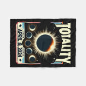 Gesamt Solar Eclipse 2024 Totality Funny Total Ecl Fleecedecke (Vorderseite (Horizontal))