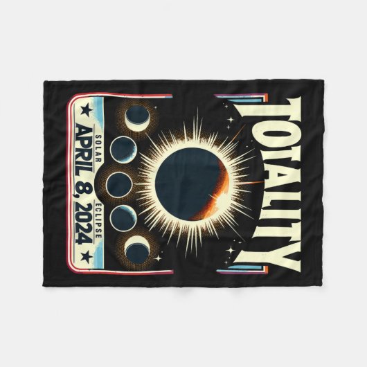 Gesamt Solar Eclipse 2024 Totality Funny Total Ecl Fleecedecke (Vorderseite (Horizontal))
