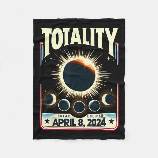 Gesamt Solar Eclipse 2024 Totality Funny Total Ecl Fleecedecke (Vorderseite)