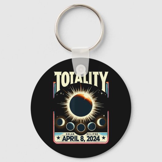 Gesamt Solar Eclipse 2024 Totality Funny Total Ecl Schlüsselanhänger (Vorderseite)