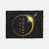 Gesamt Solar Eclipse 2024 Totality Indiana Fleecedecke (Vorderseite (Horizontal))